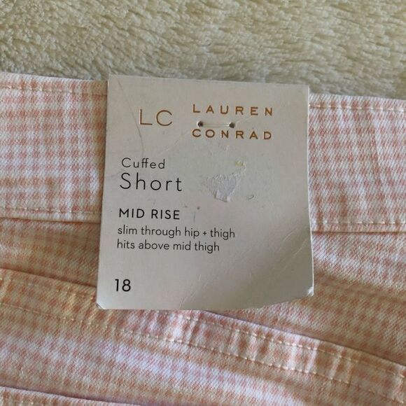 NEW Lauren Conrad Pink and White Check Shorts NWT Soft Girl - Picture 3 of 13